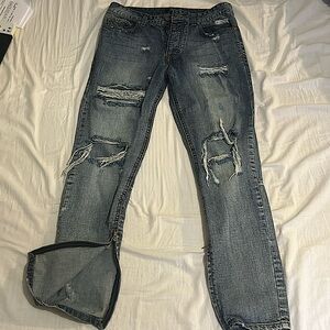 ripped jeans 👖 from forever 21. worn a like 2 times.
